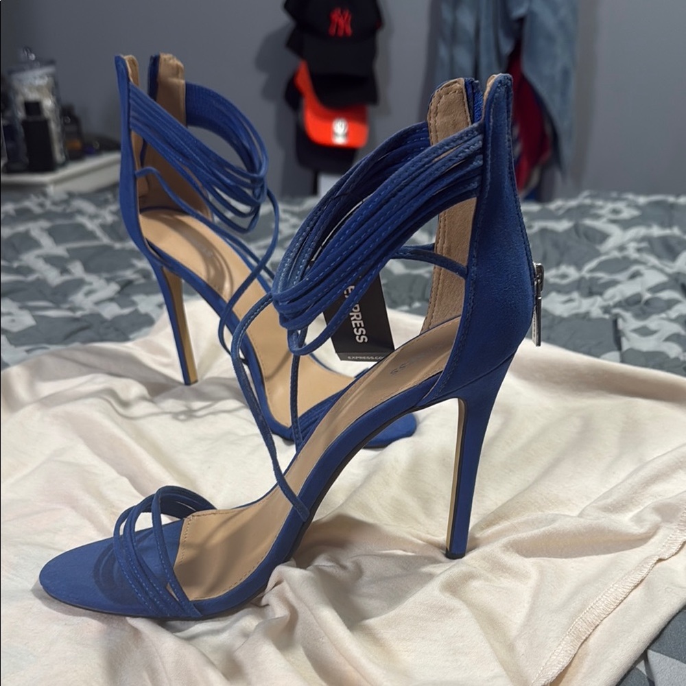 Aldo Blue Stiletto Heels with Strappy Design